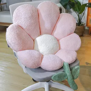 Floral Plush Throw Pillow - Soft Flower Shaped Cushion in 4 Colors, Decorative Seat Pad for Sofa, Bed, Dorm & Office Decor