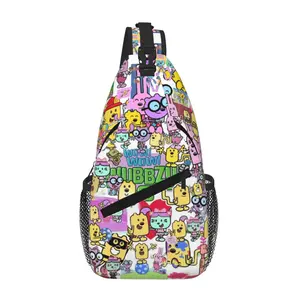 Wow Wow Wubbzy Lightweight Chest Sling Bag for Everyday Use Outdoor Camping Business Travel Cartoon Casual Merch Shoulder Backpack for Tablet Gift for Men Women and Kids