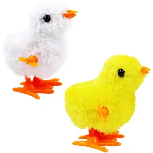 2-PCS Chicken Plush Wind Up Toys for Kids and Toddlers 1-3 2-4, Wind Up Easter for Easter Egg Fillers, Goody Bag Stuffer, Birthday Gifts - Soft Kawaii Baby Chick Toysfidget toys