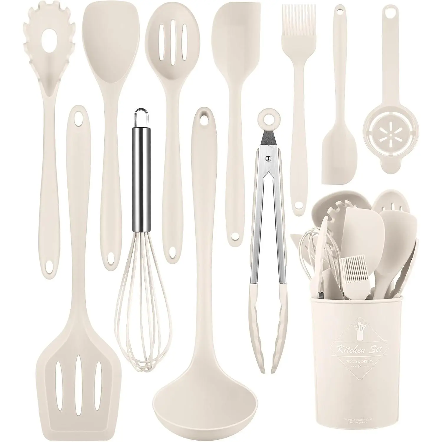 Kitchen Utensils Set-12 Pieces  Cooking Utensils Set (Dishwasher Safe) 392°F Heat Resistant Spatula Set, Nonstick Cookware