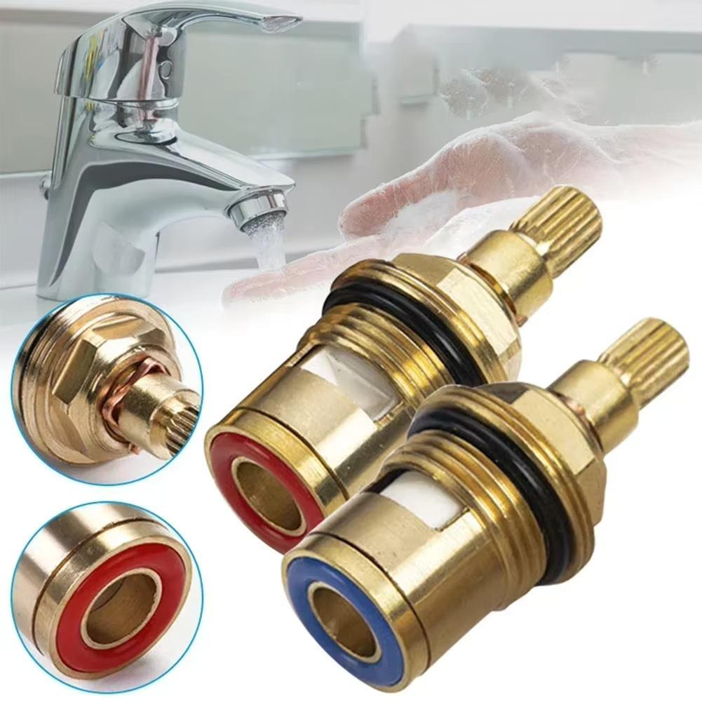 G1/2 Inch Copper Valve Core, Durable Anti-leak Valve Core, Bathroom Universal Cold & Hot Water Mixing Valve Replacement Repair Parts