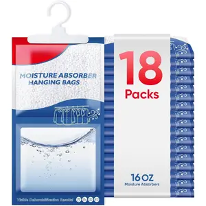 18 Pack  Absorbers for Closet, 16OZ  Closet Dehumidifier Bags,  Humidity Absorber in Wardrobes, Kitchens and Bathrooms,  Free Portable  bags
