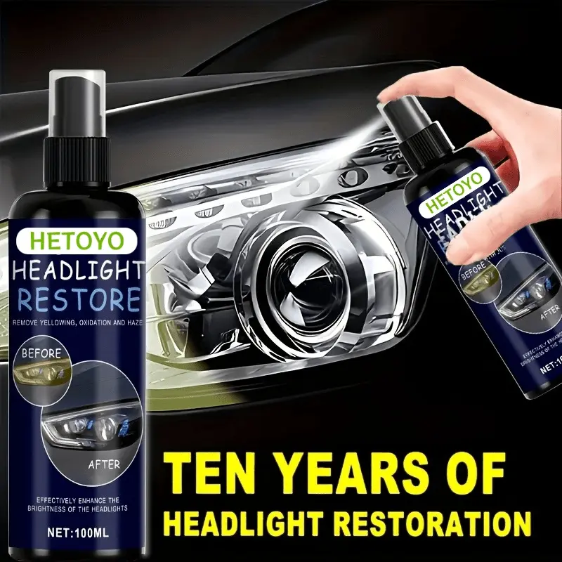 Repair spray, high-quality car headlights repair tool-remove yellowing and oxidation, restore transparency, long-lasting gloss protective coating, headlight coating spray, headlight renovation repair liquid, Car headlight cleaner