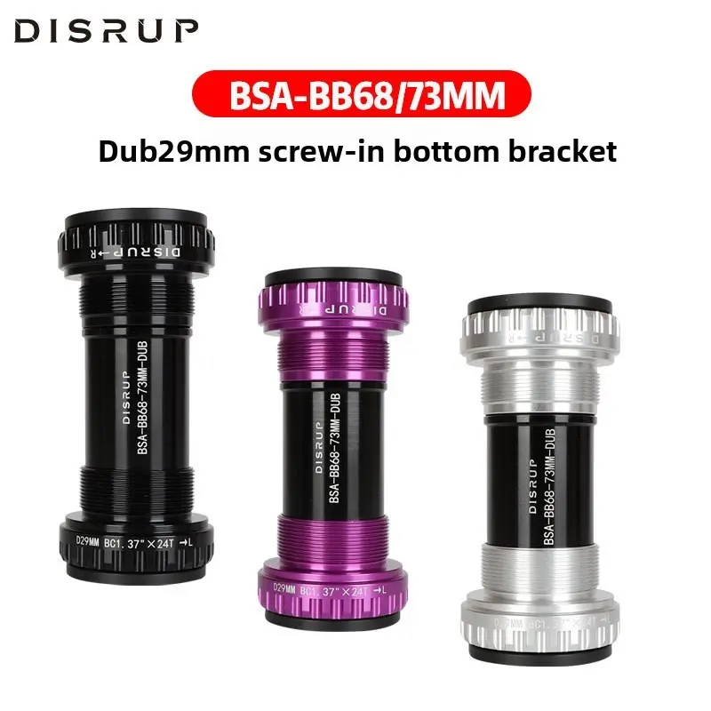 Disrup Dub Bike Bottom Bracket, 29mm Aluminum Alloy, 2 Bearings, 68-73mm Threaded Design, Mountain Bike Compatible, High Performance