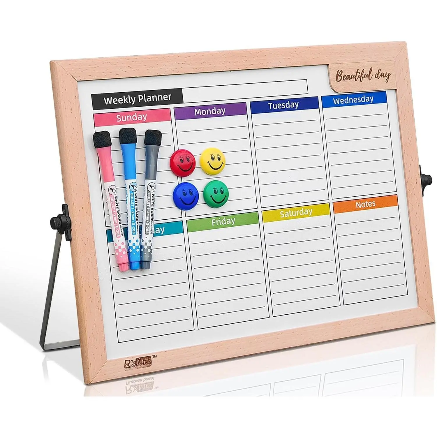 Double-Sided  Desktop Whiteboard 17.9 X 12.6 Inches White