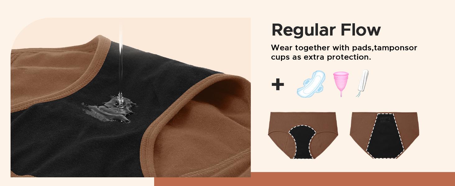 Women's Period Underwear Hipster Postpartum Leakproof Protective Menstrual Panties Multipack