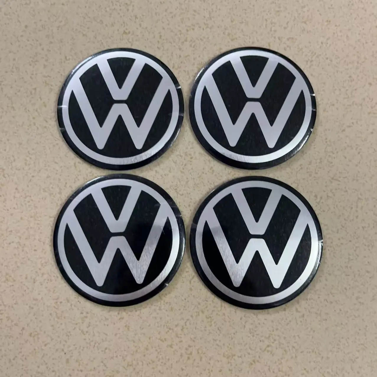 4pcs Volkswagen Wheel HUB Cover Stickers, Customizable Labels for Golf Gti, Passat, Jetta, New Santana, Polo, Unique Design, Automotive Decals, Car Stickers