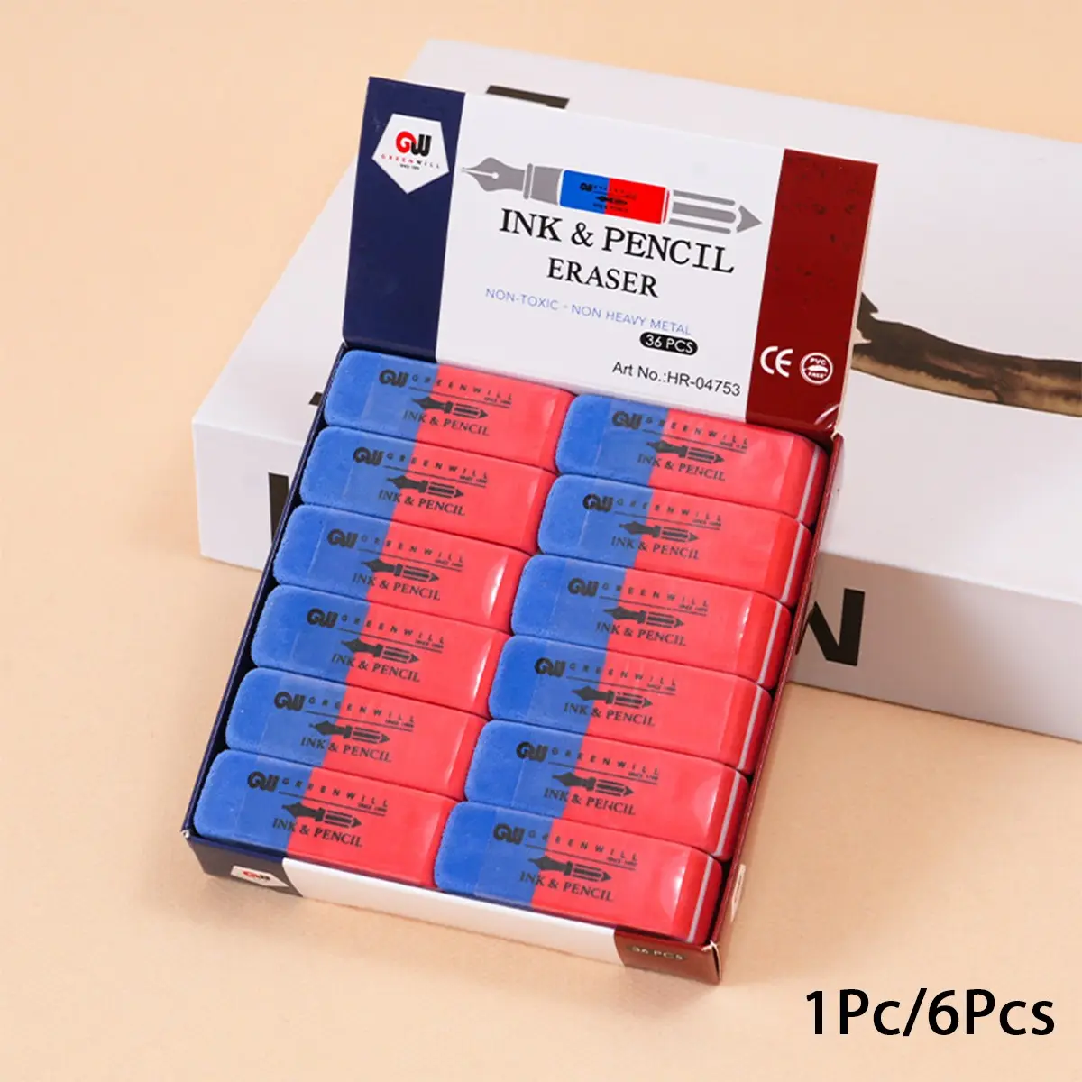 Ink & Pencil Eraser Red Blue Dual Use Eraser for Gel Pen Pencil Marks School Office Art Drawing Stationery Back to School Supplies Non Toxic Soft Durable Clean Erasing for Ballpoint Gel Ink and Pencil Writing Portable DIY Craft Tool
