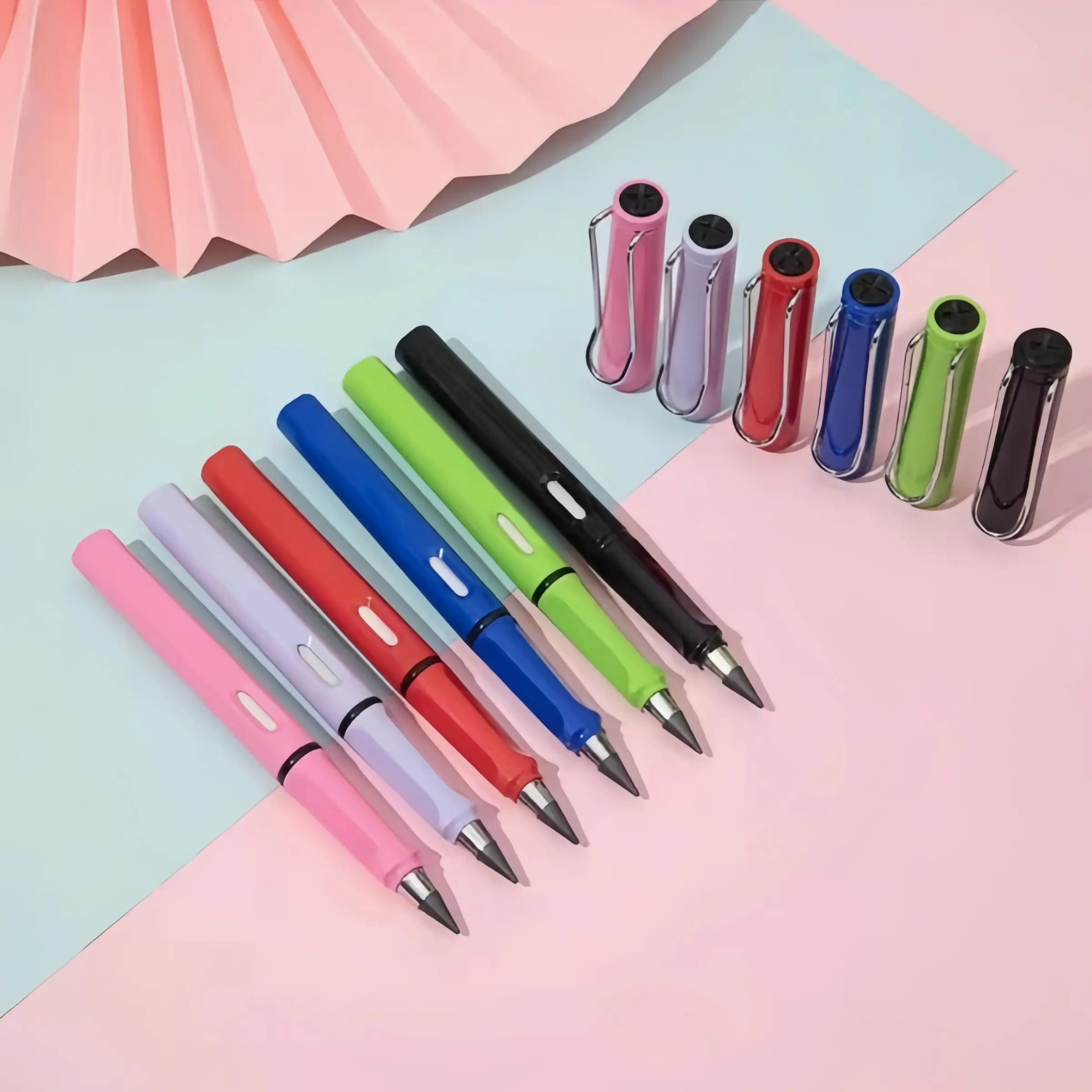 6/12pcs Pack Infinity Pencil with Extra 7 Erasers, Reusable Feature Convenient Inkless Design Everlasting Pencil for Versatile Use Writing, Drawing, Home, Office, School Use