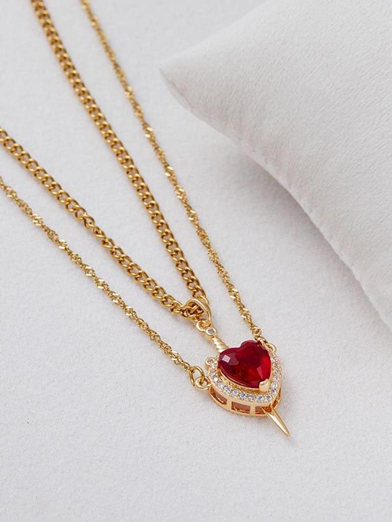 Heart Shaped Pendant Necklace Set, Fashion Jewelry for Party, Daily Clothing Decor, Trendy All-match & Exquisite Jewelry for Birthday Gift, Love Heart Necklace, Daily Wear Necklace