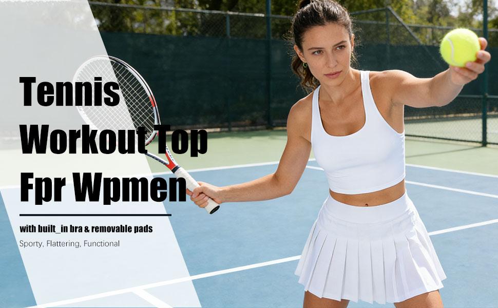 Longline Sports Bras for Women Cross Back Workout Tops with Built in Bra Yoga Bra Athletic Crop Tank Top Gym Fitness