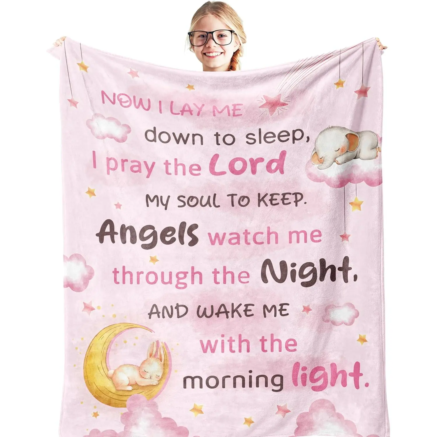 Nicetous Baptism Gifts for Girl Blanket , Baptismal Gifts for Women/Kid/Baby Girl, Baptism Favors, Christening Gifts for Girls, Baptism Gift Idea Soft Throw Blanket
