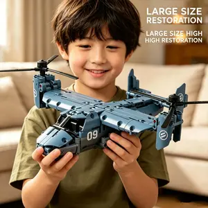New Battle Plane Building Block Model Set, Dual Propeller, Classic Osprey Airplane, Home Decor, Military Collectible, Birthday Gift