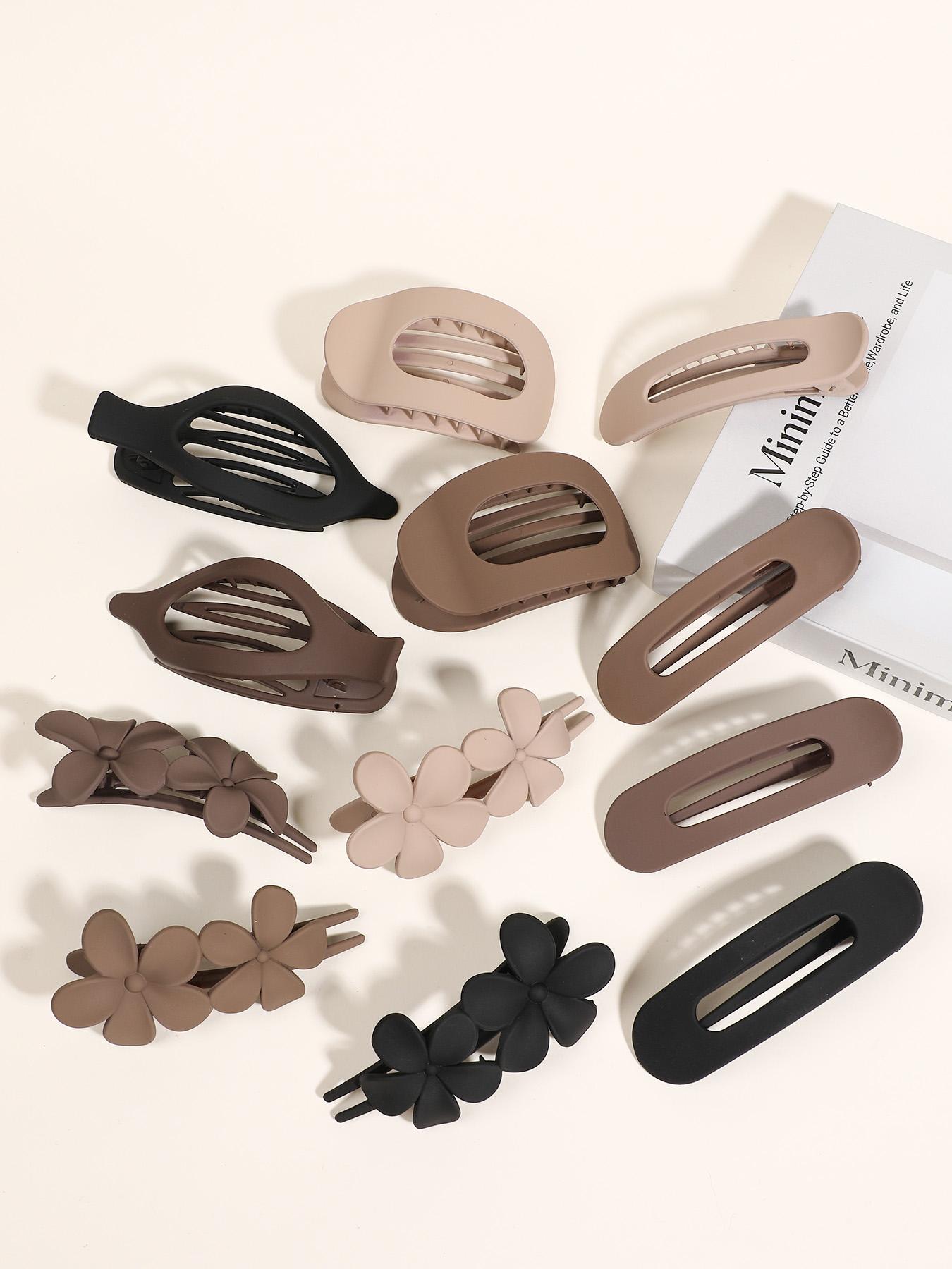 12pcs Duckbill Clip Female Back Head Hairpin Shark Clip Flat Oval Duck Clip, Flat Hair Clips, Hair Claws, Suitable for Thick Hair, Matte Large Duckbill Clip Strong Fixation No Slipping Multicolor Gift