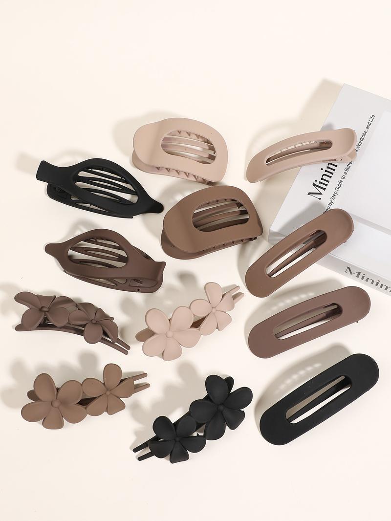 12pcs Duckbill Clip Female Back Head Hairpin Shark Clip Flat Oval Duck Clip Princess Hair Grasp Hairpin Women Flat Clip, Suitable for Thick Hair Hairpin, Matte Large Duckbill Clip Strong Fixation No Slipping Hairpin Multicolor Gift Flat Claw Clips