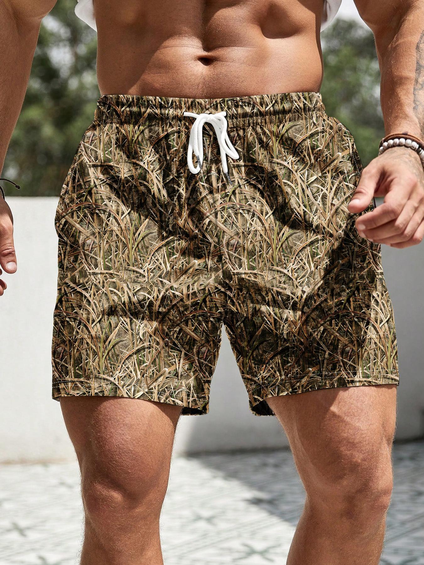 Men's Camo Print Shorts, Casual Sport Shorts, Summer Style Shorts, Menswear, Regular Fit Casual Street Comfy Breathable Tropical Shorts for Summer, Men's Bottoms for Daily Wear