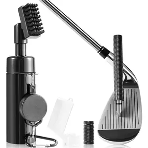 Durable Pro Golf Club Cleaner Brush, 8-Inch 5oz Water Bottle, Retractable Clip, UV Groove Sharpener Tool – Golf Bag Cleaning Accessories for Adults, Golf Accessories