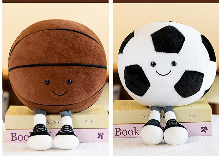 9.8-inch Basketball Plush Toy, Soft Filling Sports Plush Ball, Cute and Funny American Basketball Doll with Feet, Creative Basketball Ball-Shaped Decorative Cushion - Boys Girls Plush Toy, Basketball Pillow Gift, Suitable for Room Decoration, Sofa or Bed