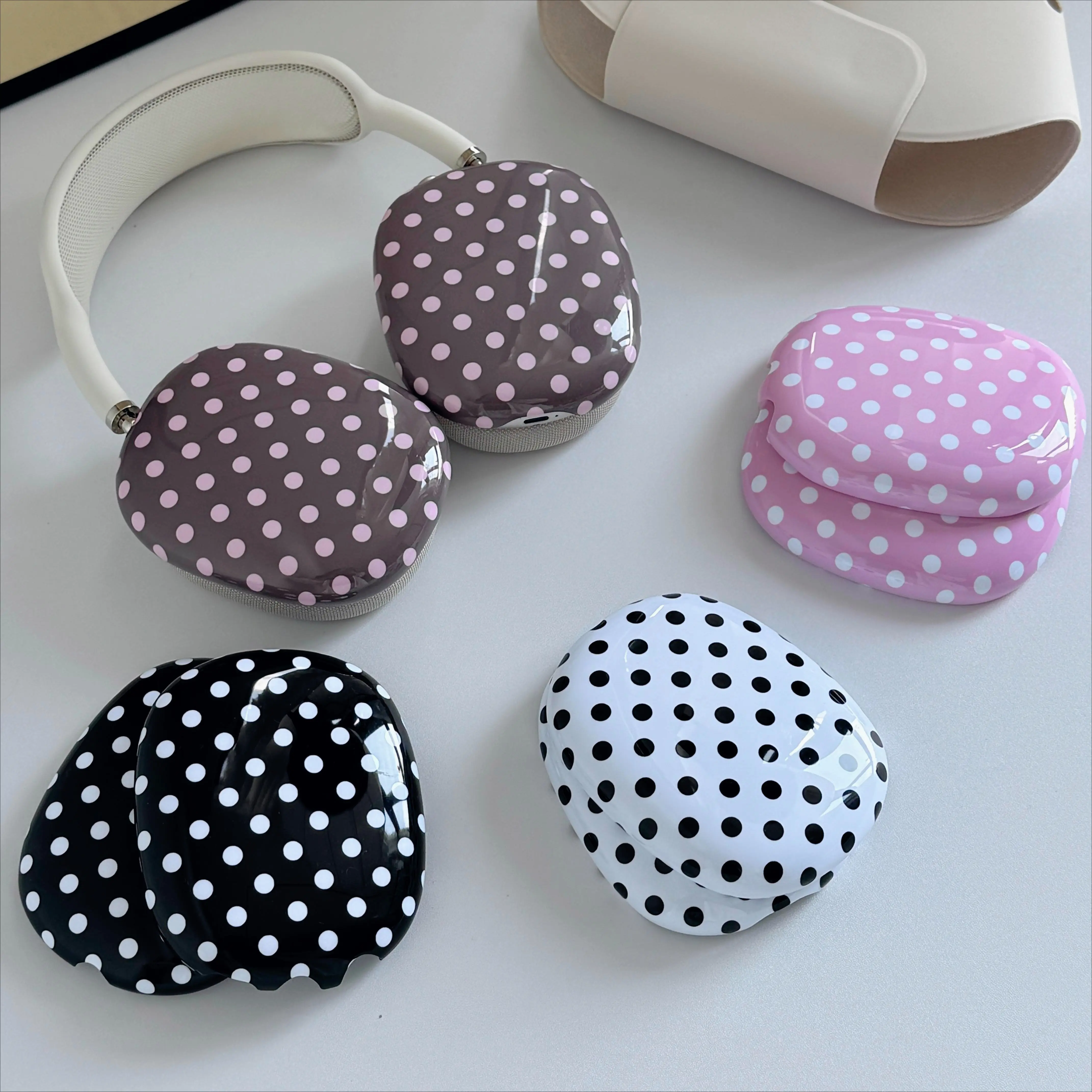 Polka Dot Hard Shell Case for AirPods Max, Protective Cover for Daily Use & Personalization, Ultra Slim, Lightweight with Precise Cutouts, Compatible with 1st & 2nd Generation Headphones
