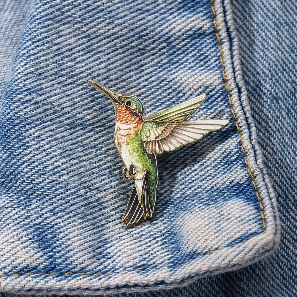 Hummingbird Glass Brooch Fashion Decorative Brooch Lapel Bag Badge Jewelry Gift