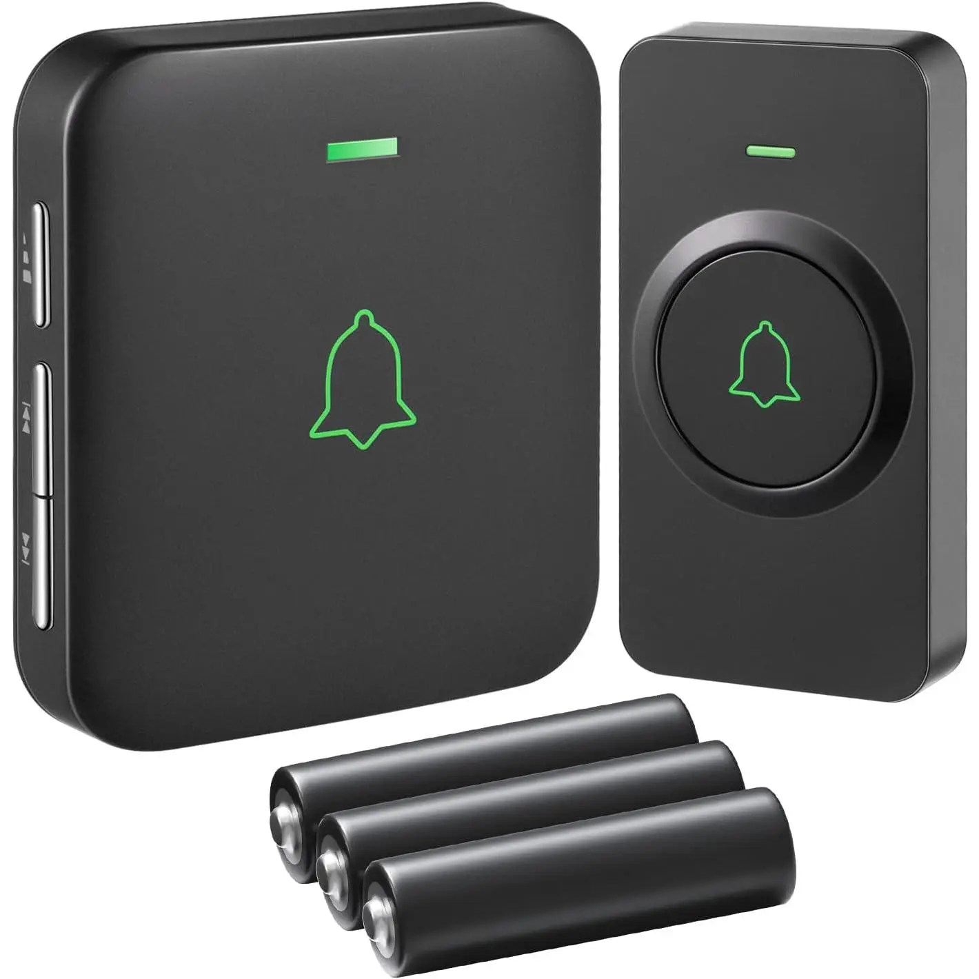 Doorbell, - & Portable, 1000 ft Range, Black | - Receiver, No Outlet Needed, 120 dB Volume, 52 Chimes,  Door , 3-Year , No Wiring, BA-11