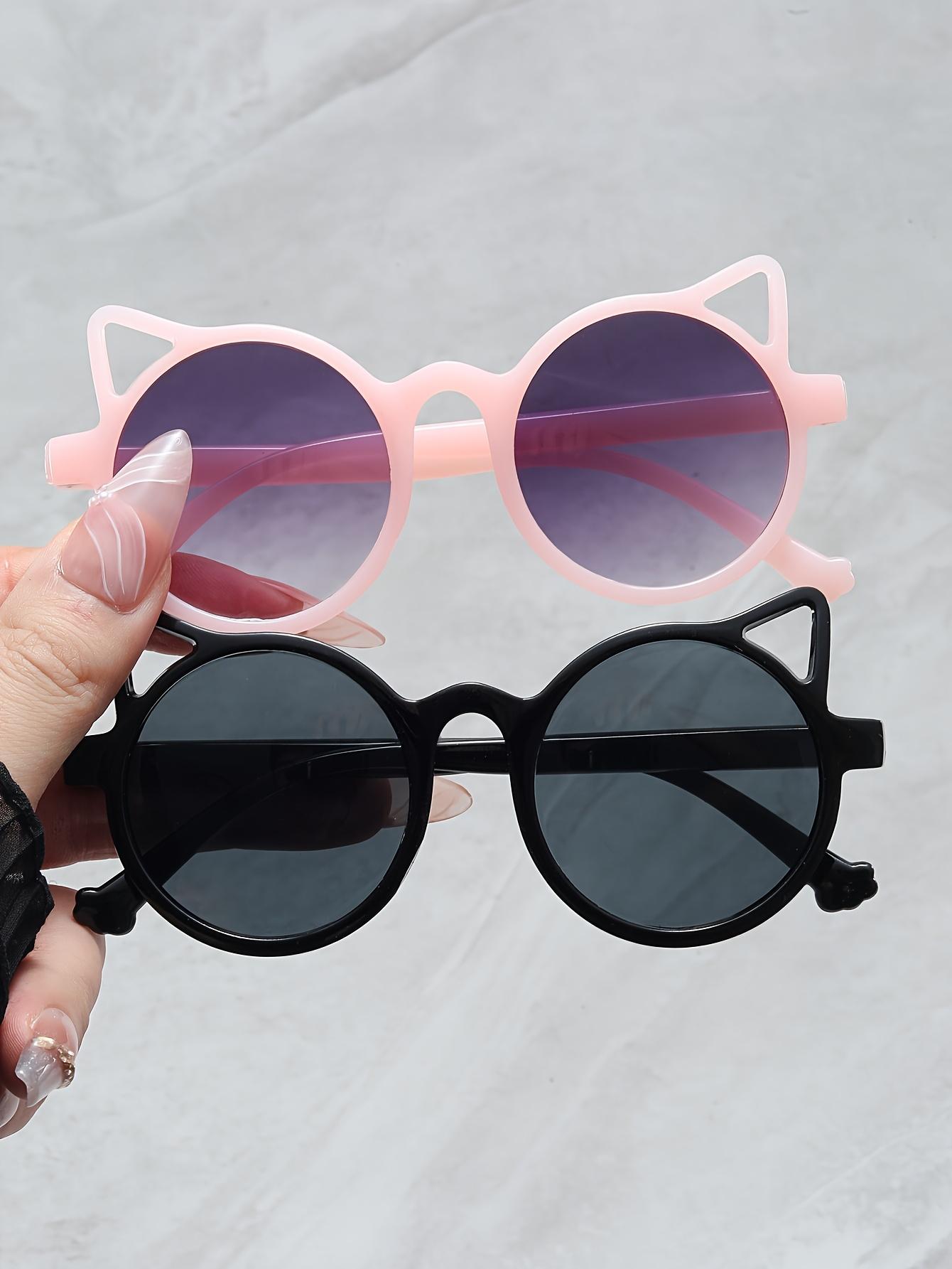 2pcs Cute Cat Ear Glasses Colorful Durable Plastic Frames Playful Cartoon Design for Parties Birthdays Valentine's Day Festive Accessory