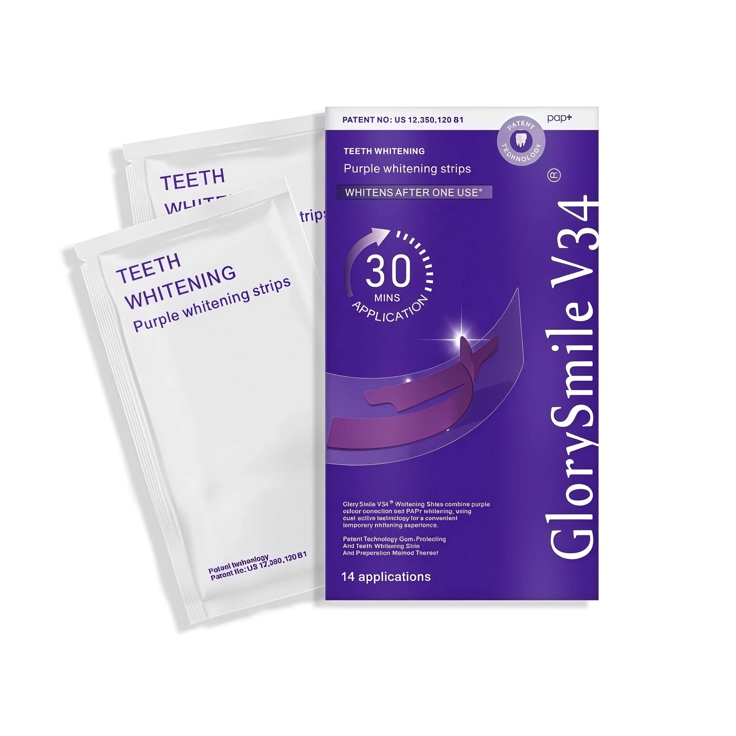 Glory Smile - Purple Whitening Toothpaste - 7/14 Treatment - Free of Peroxides - Non-irritating - Protects Enamel Safely - Effective in Removing Yellow Stains