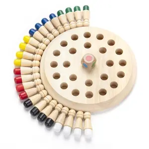 Wooden Color Memory Match Peg Board Game, Montessori-Inspired Brain Training Logic Puzzle, Fine Motor Skill Activity for Family Interactive Play & Adult Stress Relief