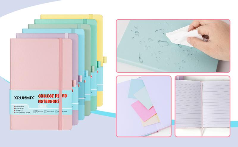 Lined Journals Notebooks for Work, 160 Pages, 5.5 x 8 inches, 100 GSM Paper, Hardcover (Pastel  6)