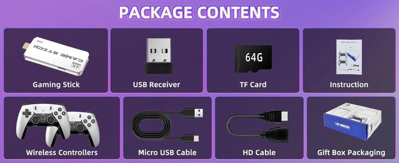 [flash sale]Retro Video Game Console, Plug and Play Controllers Video Game Retro Play Game Stick Built in 20000+ Games, 23 Classic Emulators, 4K High Definition HDMI Output for TV