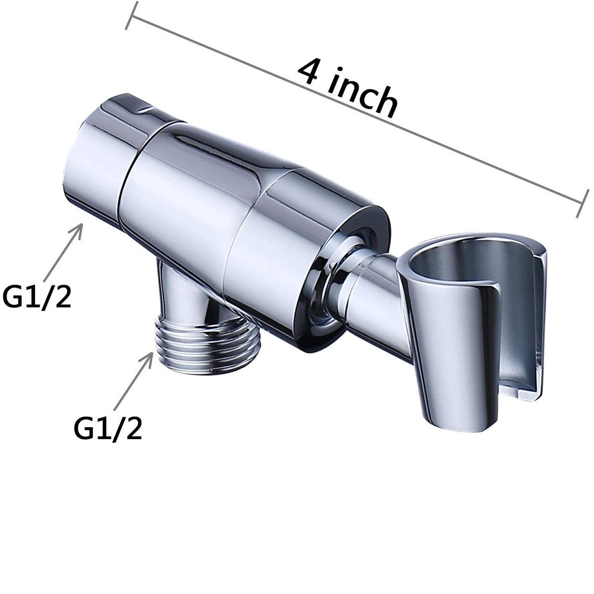 Bathroom 3-Way Diverter Socket - Faucet, Overhead Shower, and Shower Arm 3-Way Splitter & Mounting Adapter