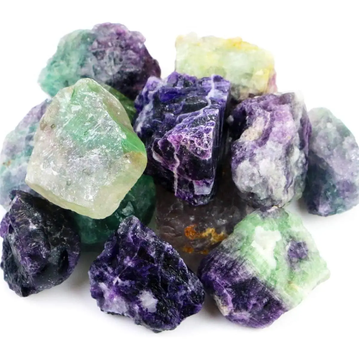 2lb/950g Rough Natural Fluorite Stone Raw Rainbow Fluorite Gemstone Crystal Rock for Cabbing,Tumbling,Cutting,Polishing,Lapidary,Healing Reiki,Jewelry Making and Home Decoration