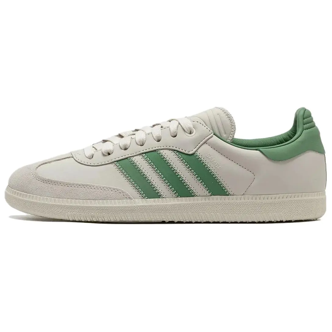 Adidas Originals × Pharrell Samba Humanrace Unisex Low-Top Skate Shoes in Gray-Green, Comfortable and Durable Trending Shoes, House White Official Shoes to Get / Maison Mihara Verifiable, with credentials and supporting global authentication