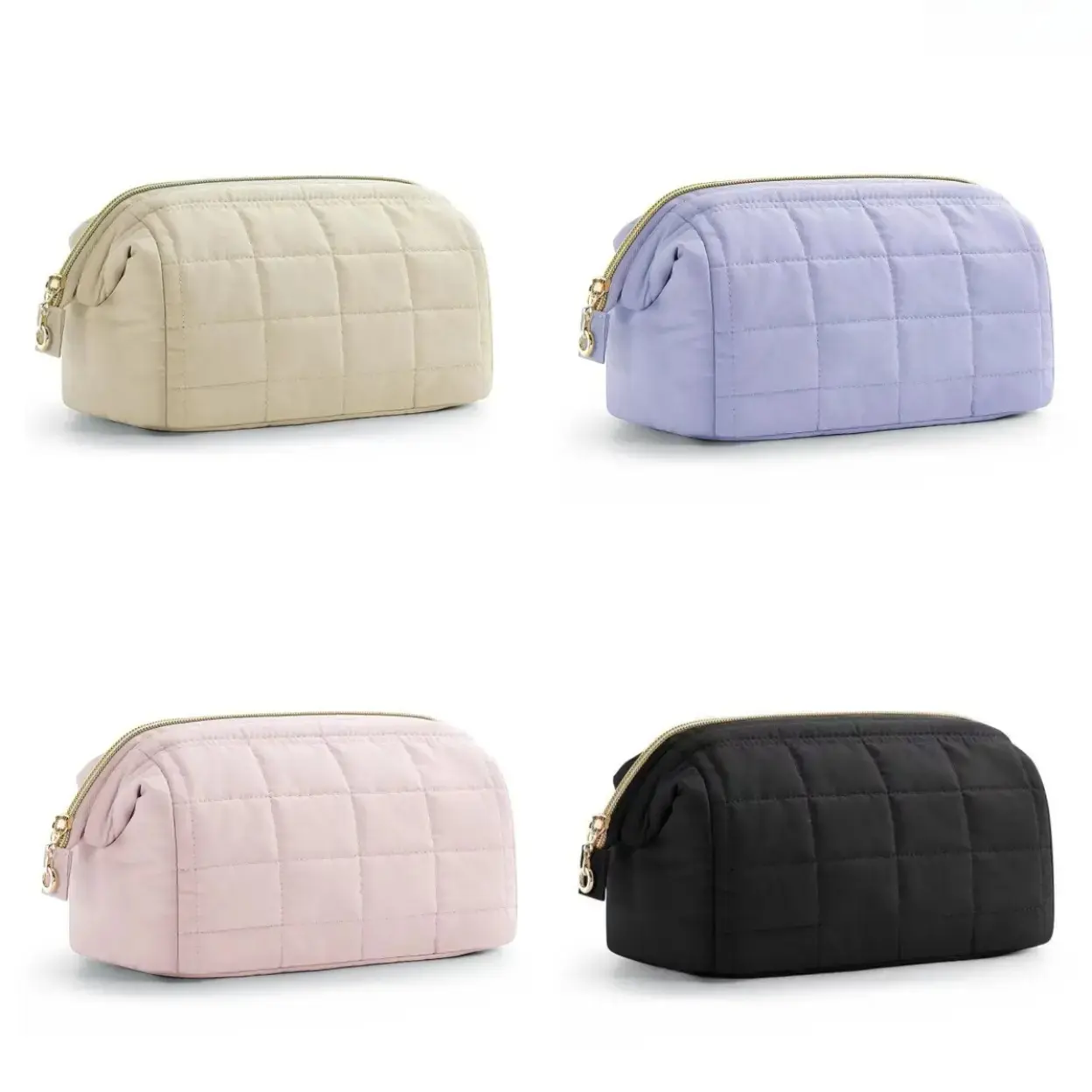 Puffy Quilted Cloud Makeup Bag, Large Capacity Soft Waterproof Cosmetic Pouch, Portable Travel Toiletry Storage Bag for Skincare, Makeup, Multi-use Student Stationery Bag