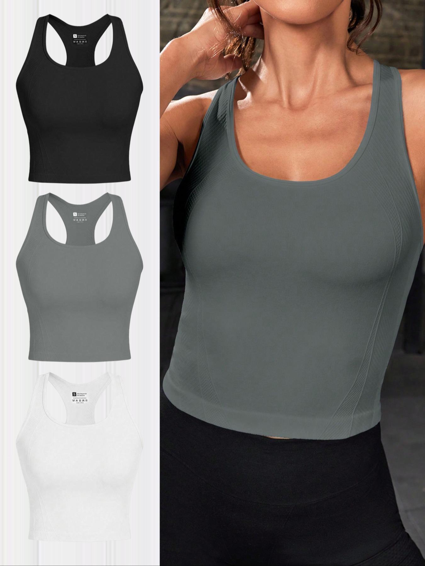 3-piece Women's Outdoor Sports Tank Tops, Sleeveless Sports Wear for Running, Yoga and Fitness