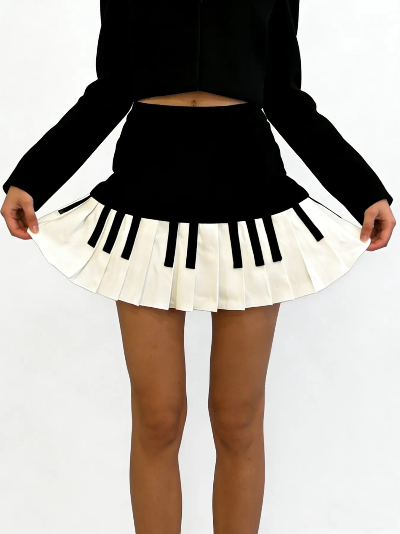 Plaid High Waist Skirt, A-Line Knee-Length Dress, Slimming Anti-Exposure, Suitable for Cosplay and Dates