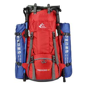 AGS Bseash 60L Waterproof Hiking Camping Backpack with Rain Cover, Large Outdoor Sport Travel Daypack Rucksack for Climbing