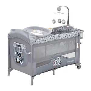 4-in-1 Convertible Baby Playard Bassinet for Newborns to Toddlers– Portable Bedside Sleeper with Changing Table, Zipper Door, Locking Wheels, Bottom Storage and Toy Bar