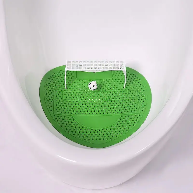 5pcs Men's Urine Bucket Deodorizing Pads, Anti-Clogging Aromatic Pad, Football Door Design, Splash Proof Triangular Block, Drain Sheet Included