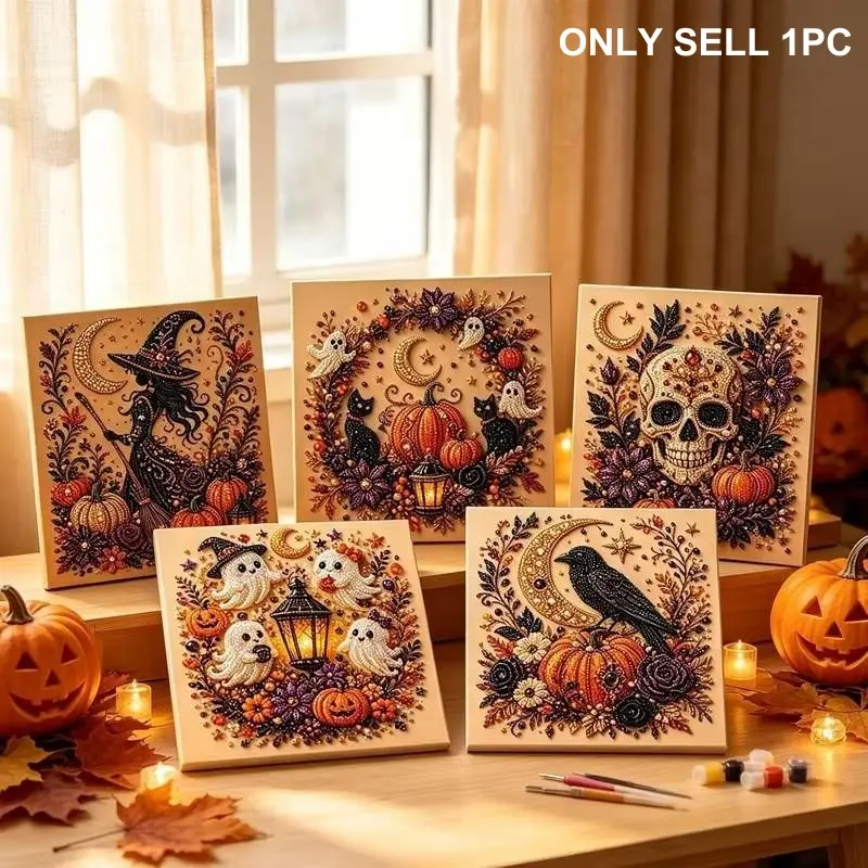 Halloween Pearl Art DIY Kit, Pearl Painting Set for Adults and Kids, Fun Fall Home Art Project, Creative Holiday Activity Gift