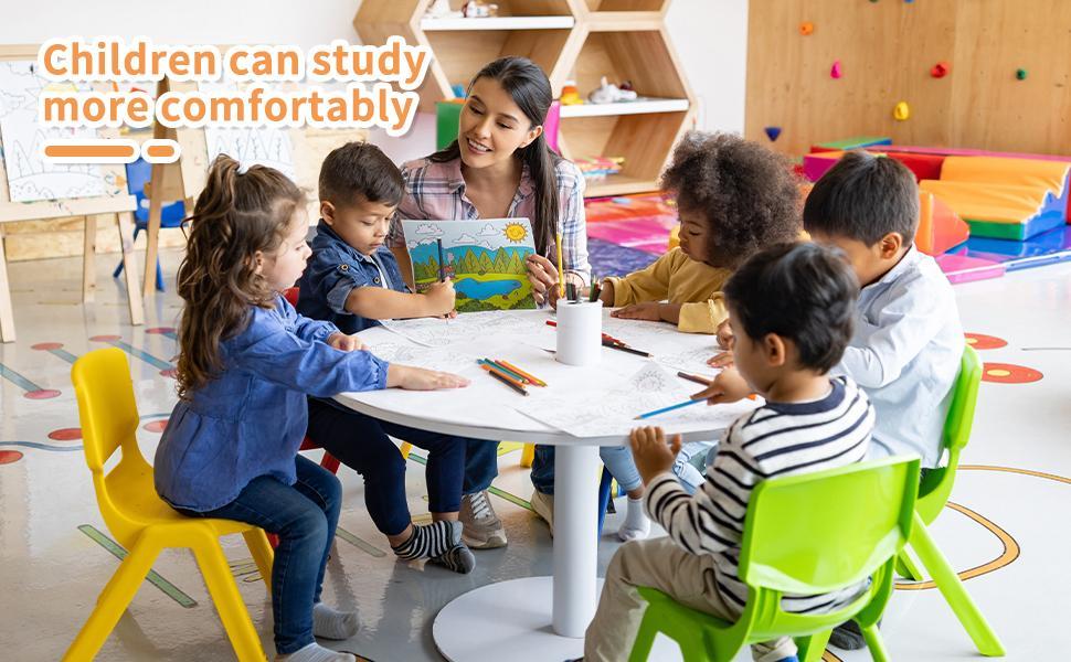 【Back To School】12pcs  Stackable School Chairs, Colorful Kids Plastic Chair For Toddlers With 12'' Seat, Kids Flexible Seating For Classroom Elementary, School, Daycare, Outdoor, Classroom Furniture