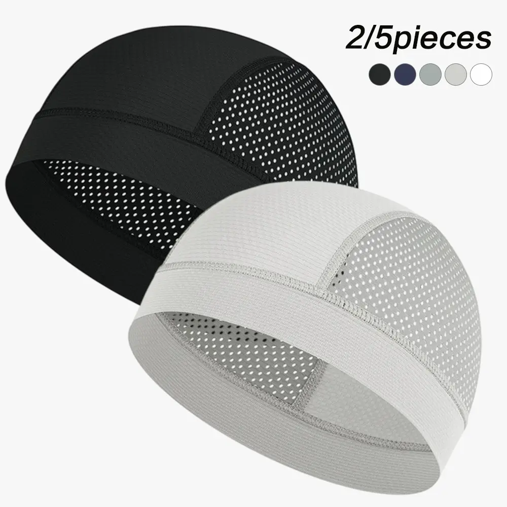 Cooling Breathable Mesh Skull Cap for Men Women, Lightweight Quick Dry Sweat Wicking Helmet Liner Beanie for Cycling Motorcycle Bike Hard Hat, Under Helmet Inner Cap for Outdoor Sports Running Hiking Workout