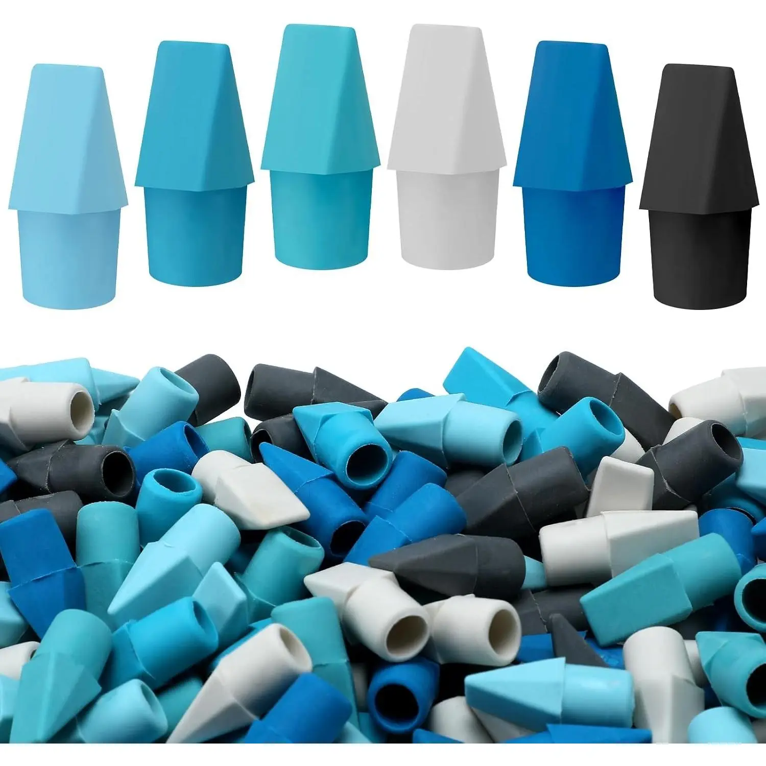 240 Pcs Pencil Top Erasers Cap Bulk Cute Pencil Toppers Erasers School Office Supplies for Students Teachers Art School Office Classroom Supplies(Blue)