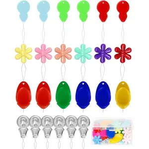 Needle Threaders Kit – 24 PCS Needle Threader for Hand Sewing,4 Type Simple Needle Threaders for Needles,Needle Threader for Sewing Machine & Embroidery Floss with Clear Storage Box