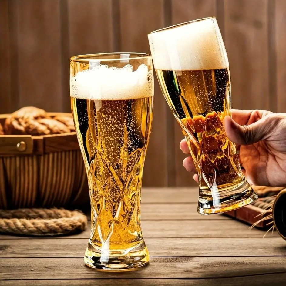 Creative Engraved Glass Beer Cups, Handmade Large Capacity, Kitchen & Party Supplies, Rock Glasses, Vodka, Whiskey, Cocktail, Cognac