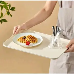 Reusable Breakfast Tray, Rectangular Serving Tray, Fruit Tray, Indoor Plastic Snack Tray, Tea Tray, Dessert Tray, Bread Tray, Kitchen Accessories