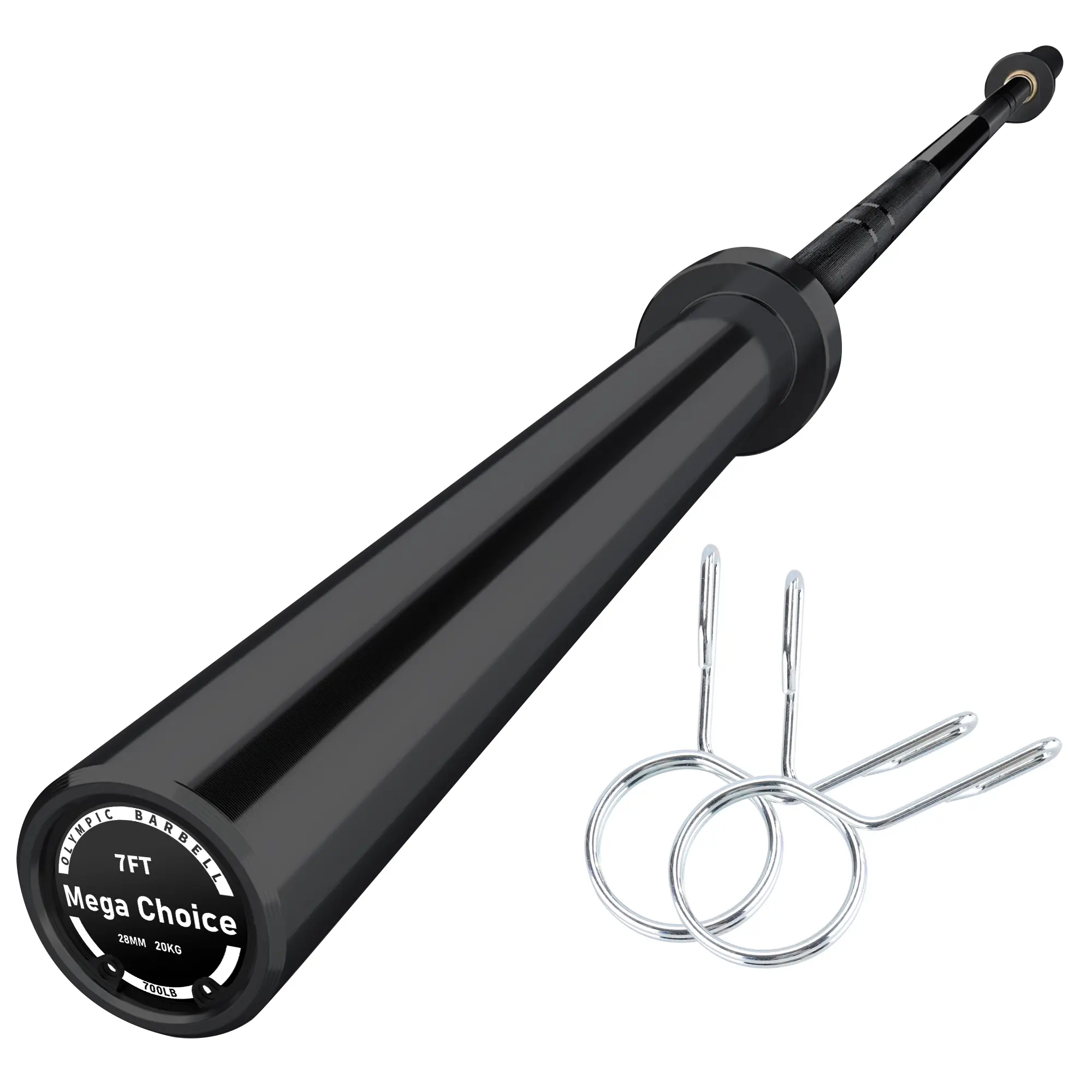 7 FT Olympic Barbell – 700 LB Capacity, 44 LB Powerlifting Bar, Fits 2" Plates, for Home Gym Snatch & Strength