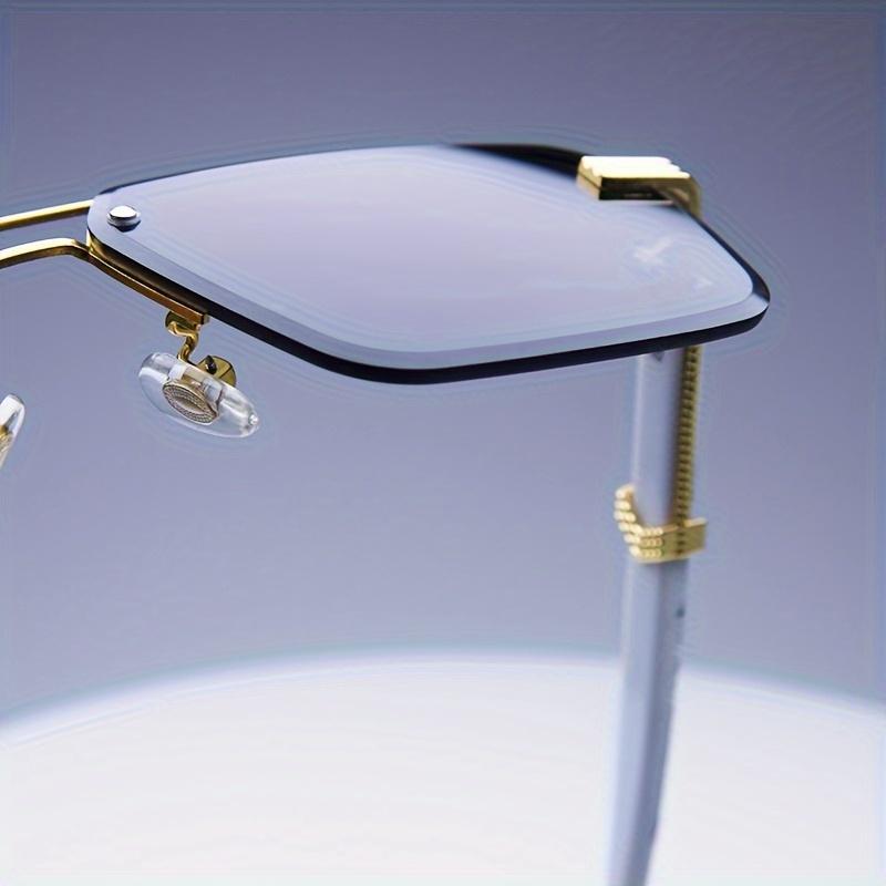 4-Pack Fashion Rimless Sunglasses for Men and Women Classic Small Square Frameless Shades with UV Protection for Travel and Everyday Wear Lightweight Comfortable Classic Square Design