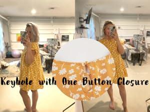 PASLTER Womens Ruffles Boho Floral Printed Babydoll Loose Swing Casual Short Mini T-Shirt Dress