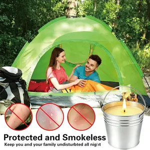 Outdoor Lemongrass Iron Bucket Candle, Hanging Atmosphere Decor, Mosquito Repellent Candle, Perfect for Outdoor Use